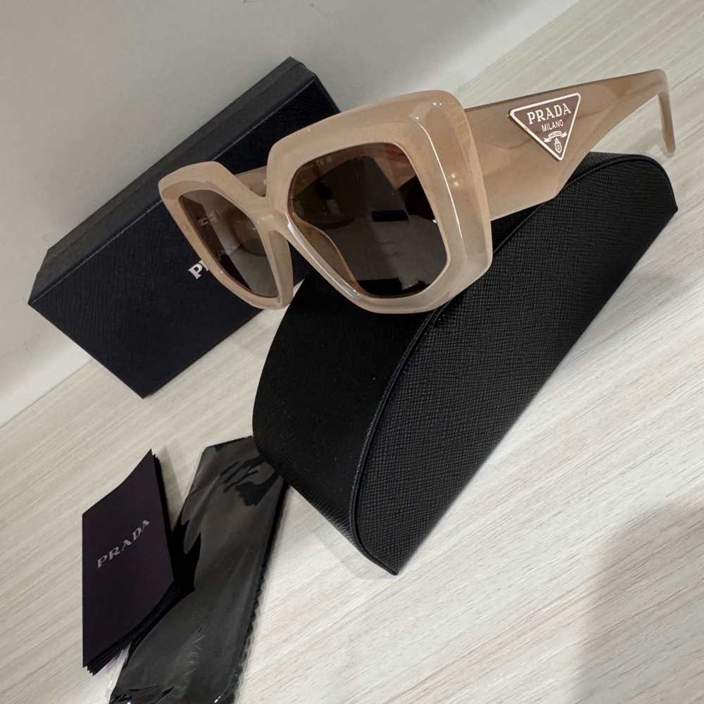 Brand New and Authentic Prada 14Z Opal Natural Beige Sunglasses